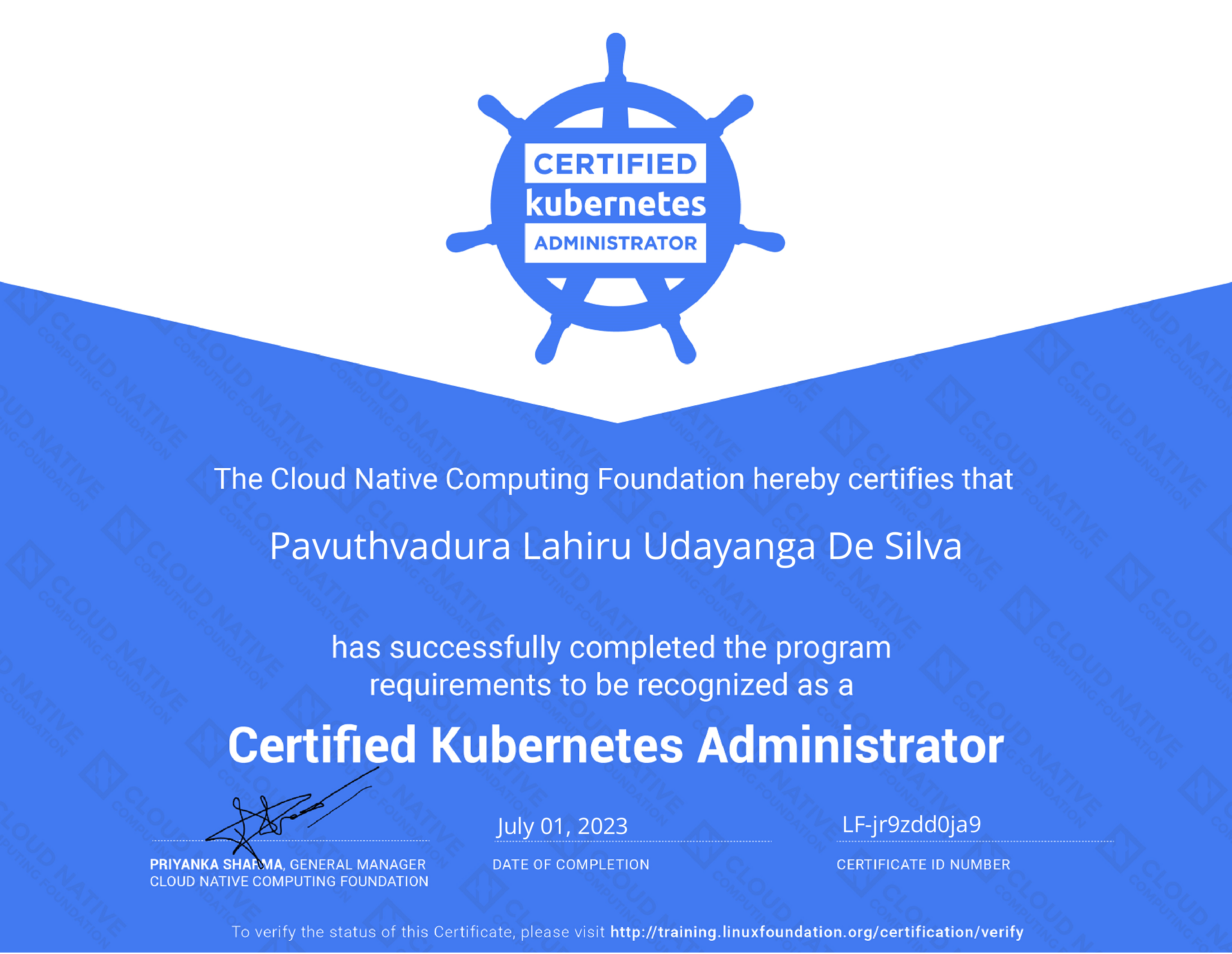 My CKA certificate